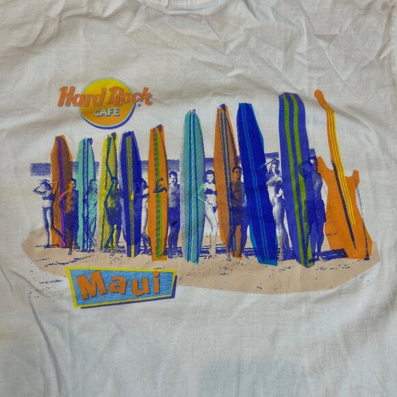 Hard Rock Cafe Maui Vintage 90s USA Made Heavy Tee Size Large - Picture 5 of 7